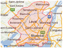 Zone de service - Montréal, Laval et Rive-Nord